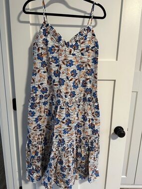 10 Crosby Derek Lam Floral Sundress in Blue, Orange & White